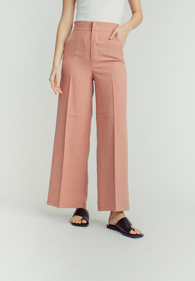 Achie  Pink Straight Cut Trouser Pants