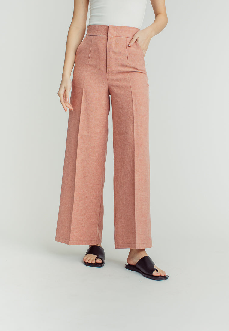 Achie  Pink Straight Cut Trouser Pants