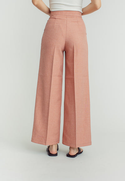 Achie  Pink Straight Cut Trouser Pants
