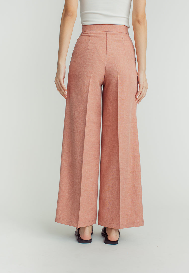 Achie  Pink Straight Cut Trouser Pants