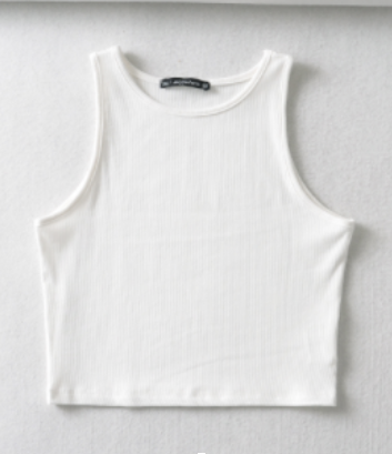 Jane White Knitted Sleeveless Crop Top